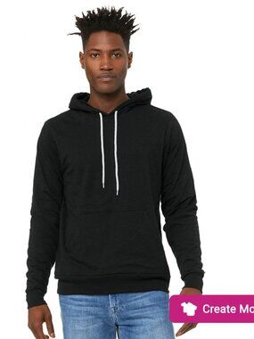 Bella + Canvas - Unisex Sponge Fleece Pullover Hoodie - Black - Med